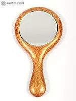 Handheld Wood Based Papier Mache Mirror | Hand-Painted | From Kashmir