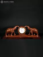 10" Elephants Table Clock | Home Decor