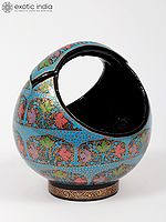 8" Hand-Painted Papier Mache Basket | From Kashmir