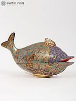 23" Hand-Painted Papier Mache Fish Box | From Kashmir