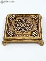 Small Size Yantra Design Brass Puja Chowki/Pedestal