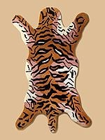 Desert-Sun Tiger Skin Handmade Tufted Yogic Asana Mat from Mirzapur