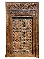 109" Large Architectural Carved Wood Door | Solid Wood Door