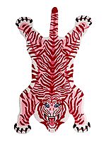 Geranium-Pink Handmade Tiger-Shaped Yogic Asana Mat