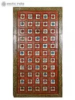 76" Large Floral Design Vintage Door from Rajasthan