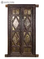 74" Large Vintage Style Double Door