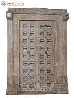 96" Large Vintage Indian Door with Frame