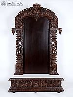 78" Large Designer Temple with Dashavatara at Bottom | Wood and Marble