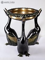 Brass Serenade (Ducks Design Brass Urli with Diya | Home Decor)