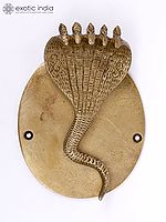 6" Five Hooded Snake Door Knocker in Brass