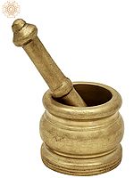 2.2" Small Mortar and Pestle Herb Grinder in Brass | Handmade | Made in India