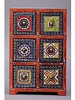 11" Hand Painted Decorated Boxes with Ceramic Tiles | Mango Wood | Handmade | Made in India