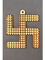 5" Pyramid Design Wall Hanging Brass Swastik | Handmade | Made In India