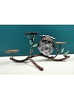 16" Handmade Owl Candle Holder