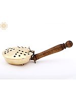 Brass Sambrani Dhoop Stand Wooden Handle | Handmade