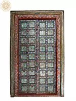 95" Vintage Wooden Hand Painted Door