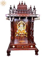 52"  Large Wooden Puja Temple