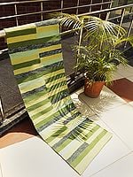 Cotton Half-Stripe Pattern Multi-Purpose Runner