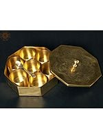 9" Octagonal Brass Masala Box
