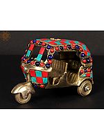 5'' Auto rickshaw With Inlay Work | Brass