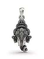 Sterling Silver Lord Ganesha Face Pendant