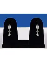 Stylish Sterling Silver Earring with Faceted Peridot Gemstone