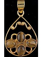 Tiger Eye Gold Plated Pendant