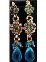 Polki Earrings with Glass