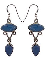 Blue Chalcedony Earrings | Sterling Silver Earrings