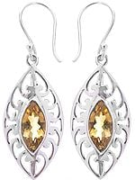 Faceted Citrine Marquis Earrings