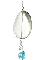 Green Amethyst Pendant with Blue Topaz