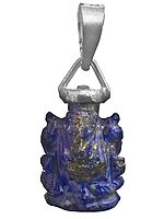 Lord Ganesha Pendant (Carved in Lapis Lazuli)