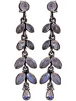 Faceted Rainbow Moonstone Earrings