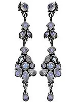 Faceted Rainbow Moonstone Earrings