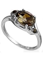 Faceted Sterling Silver Smoky Quartz Ring