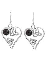 Heart-Shape Earrings with Gems