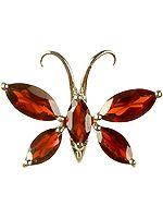 Butterfly Pendant of Garnet Marquis