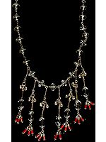 Crystal and Coral Designer Necklace