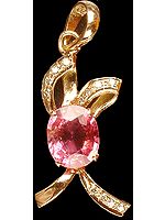 Designer Faceted Pink Tourmaline Pendant with Diamonds