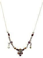 Faceted Gemstone Necklace (Garnet, Amethyst, Peridot and Citrine)
