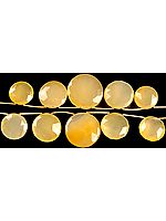 Faceted Yellow Chalcedony Top-drilled Large Coins