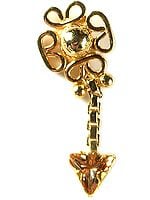 Gold Nose Pin with Charm