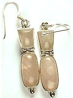 Rose Quartz Hinged Earrings