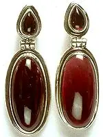 Twin Garnet Hinged Earrings