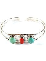 Twin Turquoise Bracelet with Coral