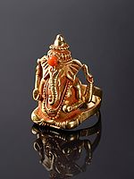 Coral-Crested Ganesha Ring