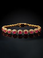 Faceted Ruby Bracelet with Diamonds