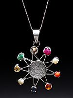 Shri Yantra Pendant with Navaratna