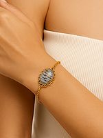 Oval Shape Dendritic Opal Bracelet