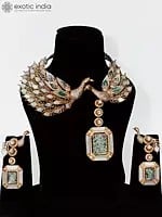 Beautiful Designer Peacock Necklace Set With Earrings | Indian Fashion Jewelry